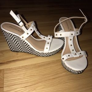 Black and White studded Chevron style wedges!